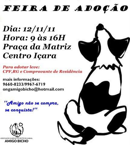 Ong Amigo Bicho promove feira de adoção em Içara