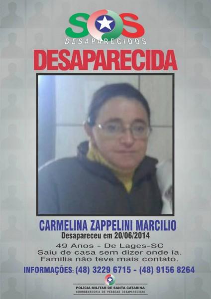 SOS desaparecidos procura por Carmelina Zappelini Marcilio