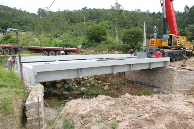 Defesa Civil instala três pontes no Sul de Santa Catarina