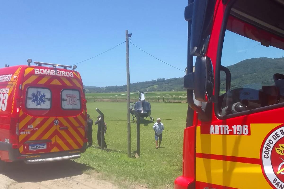 Motociclista fica gravemente ferido após saída de pista