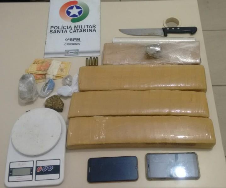 PM apreende tabletes de maconha em apartamento no bairro Santo Antônio