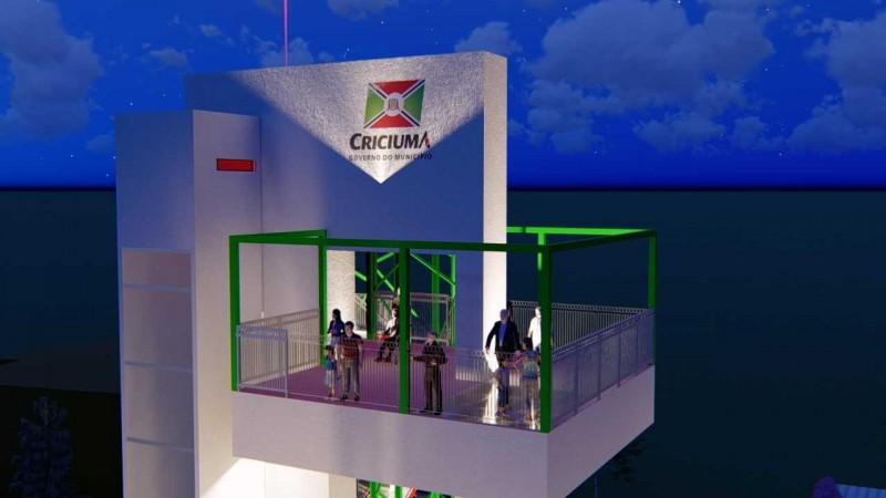 Prefeitura de Criciúma prepara solo para construção do Mirante do Morro Cechinel