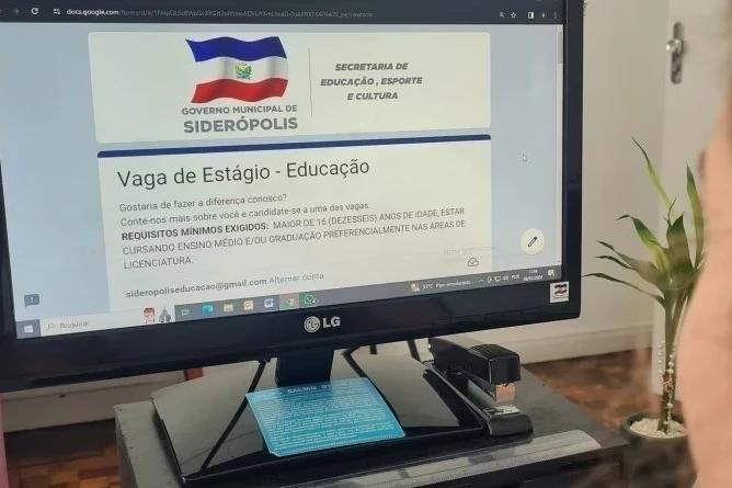 Seleção de estagiários para escolas de Siderópolis segue com inscrições abertas