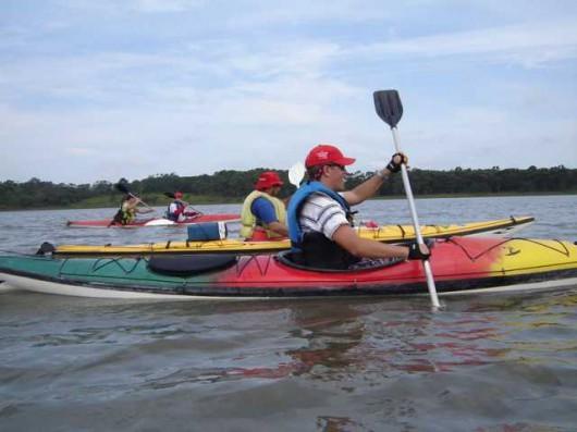 Sábado de canoagem no Rio Mampituba