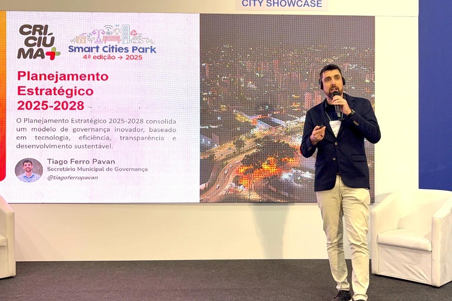 Criciúma apresenta cases de inovação no Smart Cities Park 2025, no Rio Grande do Sul