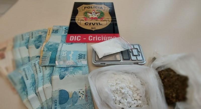 Buscas em apartamento na região Central de Criciúma resulta em prisão de suspeito de traficar drogas