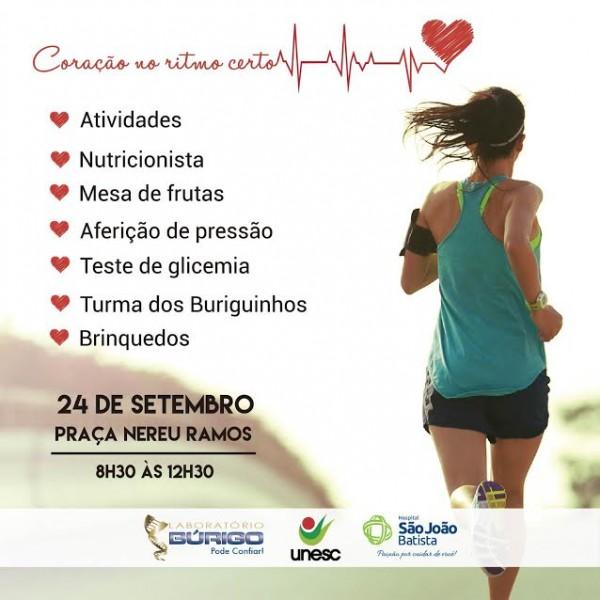 Praça Nereu Ramos recebe evento alusivo ao Dia Mundial do Coração