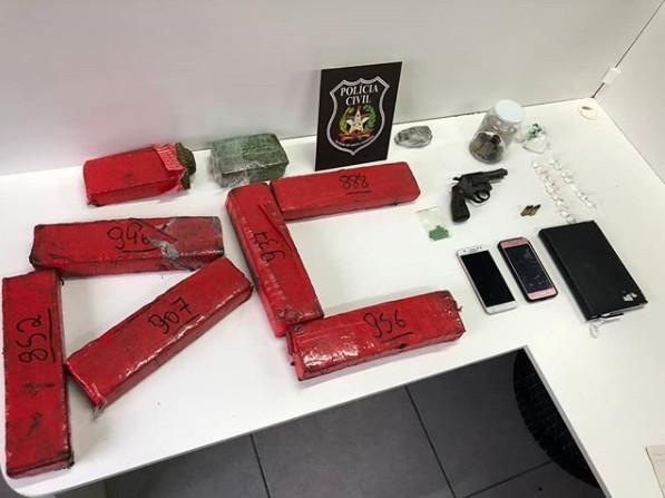 Polícia Civil prende dupla por tráfico de drogas e posse de arma de fogo