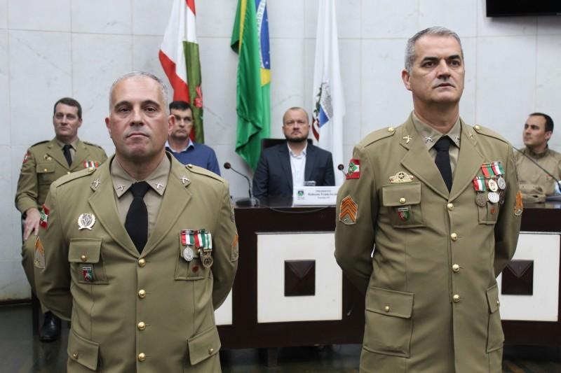 Solenidade na Câmara Municipal marcou troca de Comando da PM em Morro da Fumaça