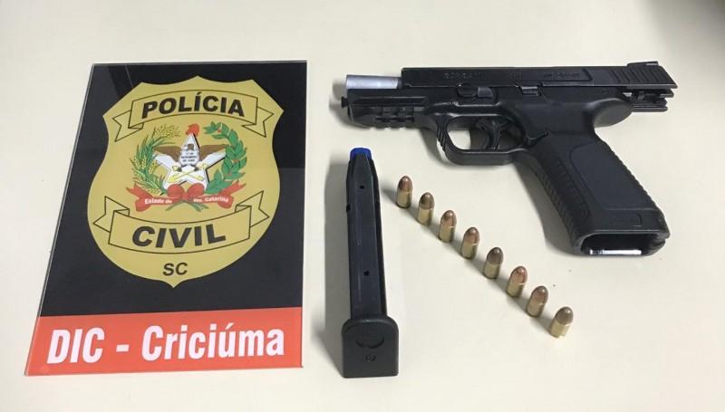 Polícia Civil apreende arma de fogo em Criciúma