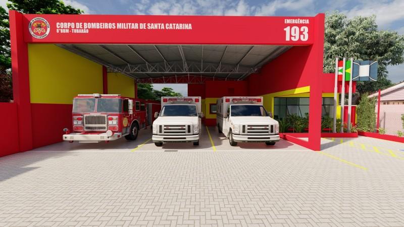 Corpo de Bombeiros Militar de Tubarão apresenta projeto arquitetônico de posto avançado 
