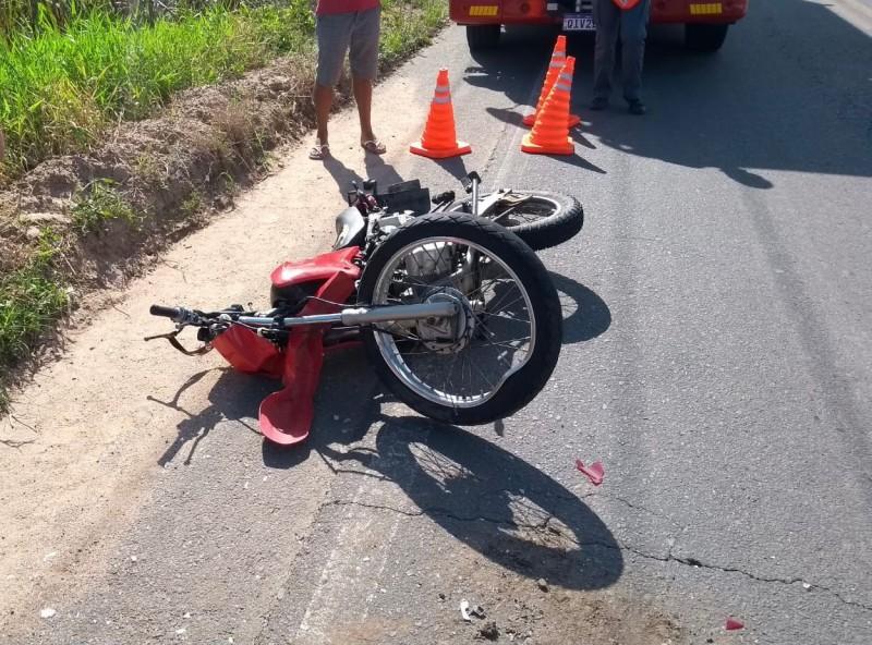Grave acidente deixa motociclista ferido em Urussanga