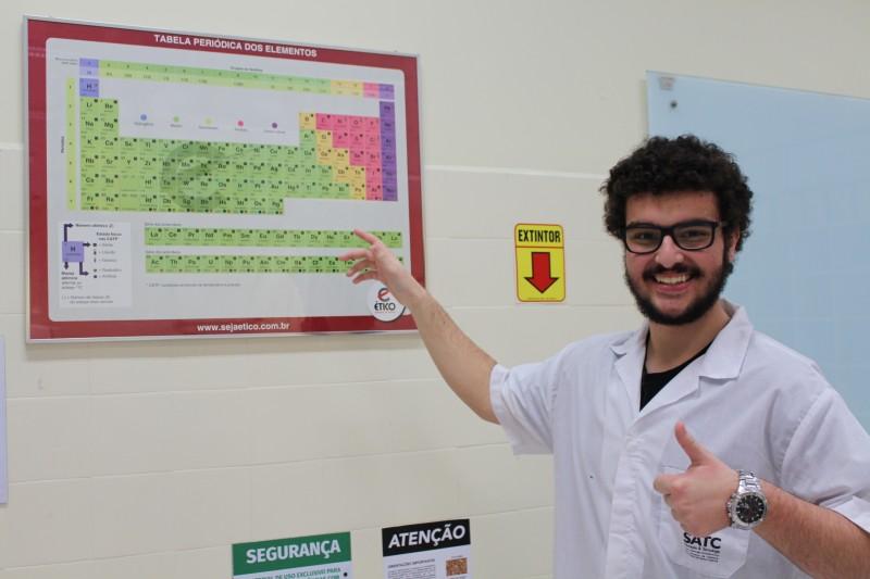 Aluno Satc se classifica para Olimpíada Nacional de Química