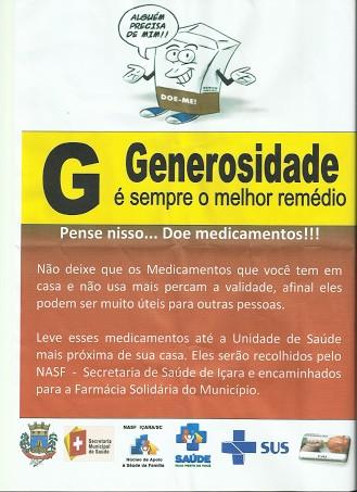 Governo de Içara inicia campanha “Generosidade é sempre o melhor remédio”