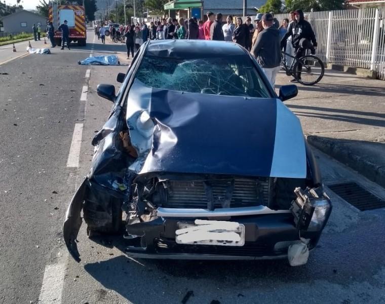 Motociclista e passageira morrem em grave acidente de trânsito na SC-390 em Tubarão 