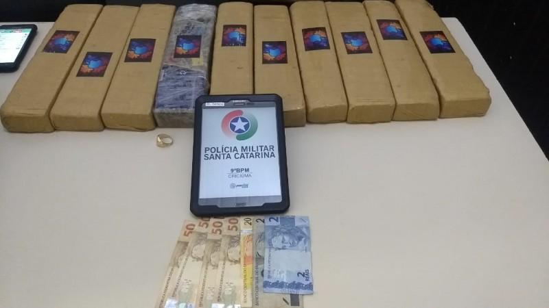 Polícia apreende 11 quilos de maconha em Criciúma 