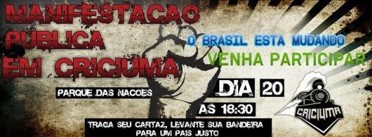 Polícia Militar e Guarda Municipal de Criciúma farão a segurança da manifestação de quinta-feira