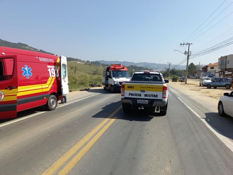 Motociclista fica gravemente ferido em acidente na SC-370