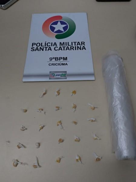 Adolescente de 15 anos é apreendido por tráfico de drogas em Criciúma 