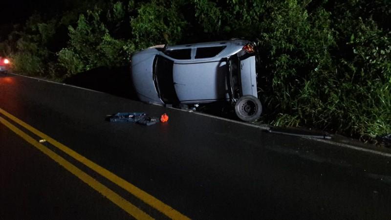 Capotamento é registrado em Urussanga; motorista apresentava sinais de embriaguez