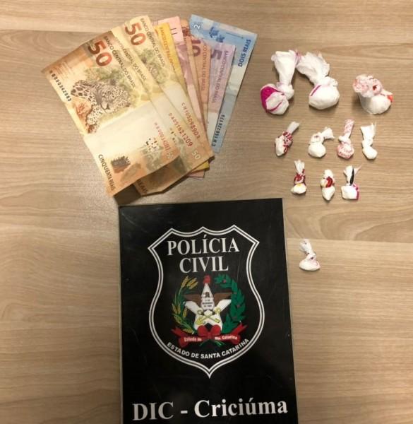 Homem é preso por tráfico de drogas em Criciúma 