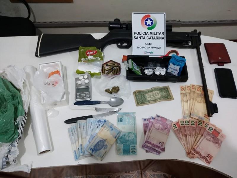 Morro da Fumaça: homem é preso por tráfico de drogas e confessa que praticava crime há seis meses