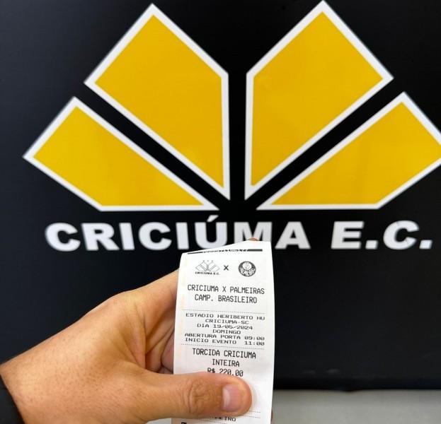 Ingressos esgotados para o jogo entre Criciúma e Palmeiras