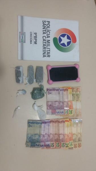 Duas pessoas são presas por tráfico de drogas em Criciúma 