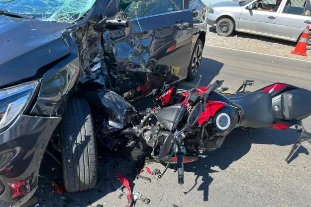 Acidente em rodovia estadual mata motociclista e deixa caroneira gravemente ferida
