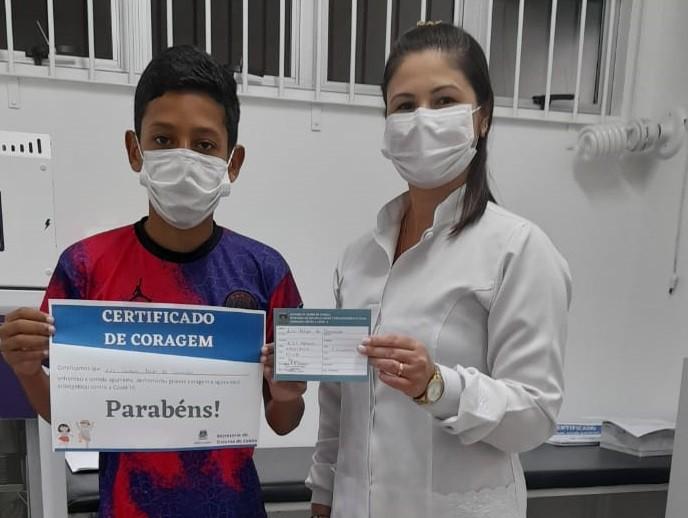 Covid-19: crianças vacinadas em Morro da Fumaça recebem o 'Certificado de Coragem'