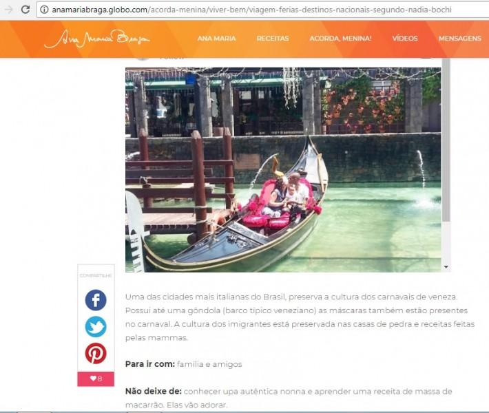 Nova Veneza é indicada com um dos destinos nacionais de viagem de férias