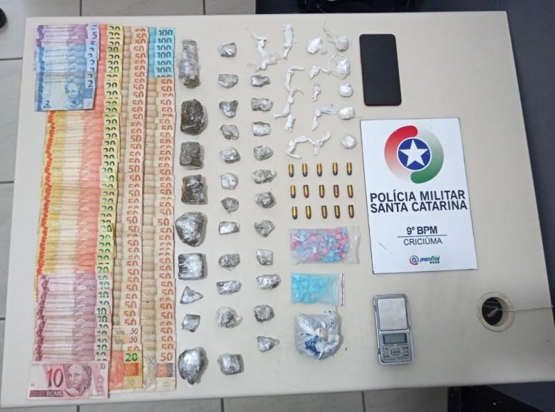 PM prende homem por tráfico de drogas e posse ilegal de munição