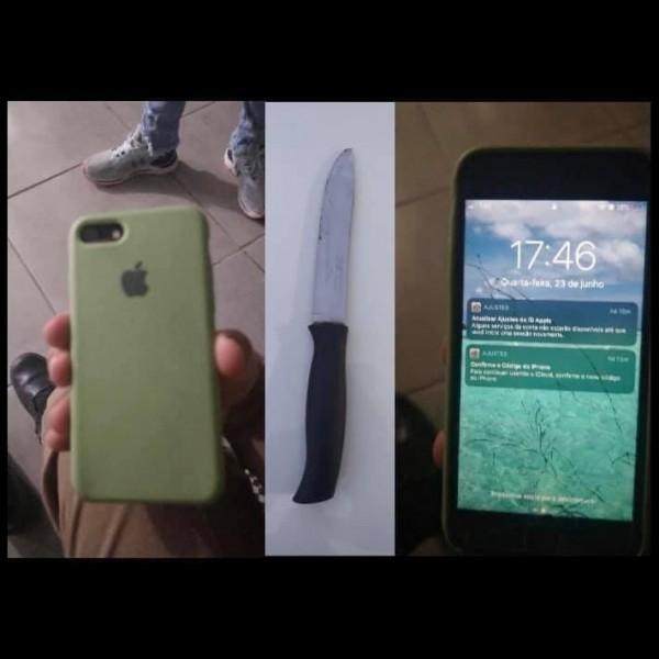 Populares rendem homem que tentou roubar celular de jovem com uma faca