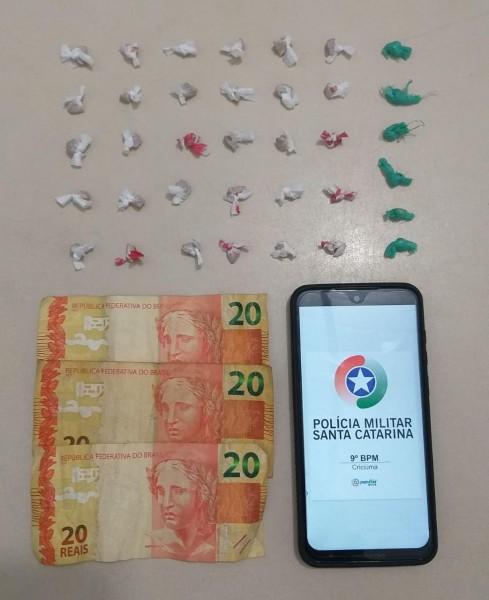 Dupla é presa por tráfico de drogas no bairro Progresso, em Criciúma