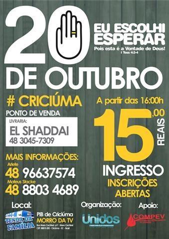 Movimento “Eu Escolhi Esperar” realiza seminário em Criciúma