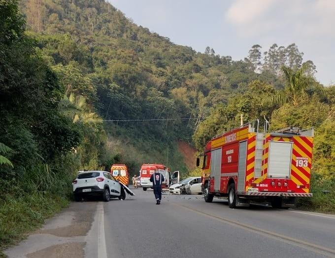 Orleans: motorista é encaminhado ao hospital após acidente na SC-390