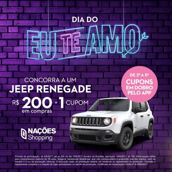 Dia dos Namorados com atrações e sorteio de Jeep no Nações Shopping