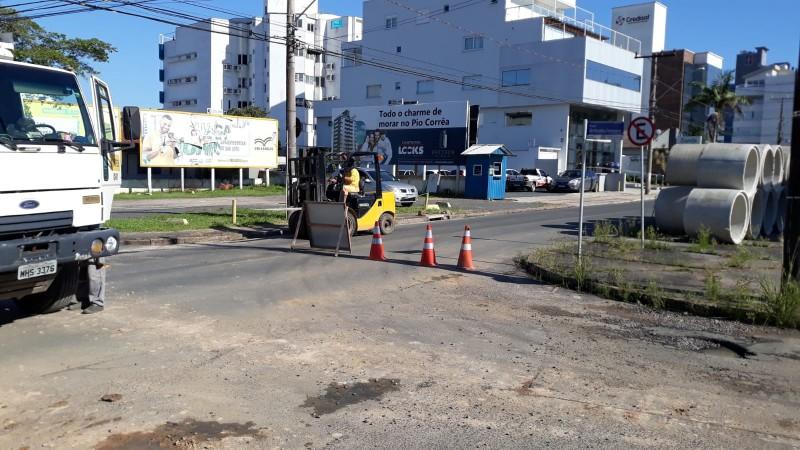 Obras de macrodrenagem modificam o trânsito no bairro Pio Corrêa 