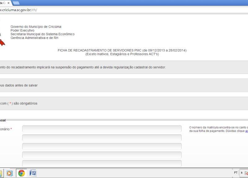 Servidores municipais devem fazer recadastro