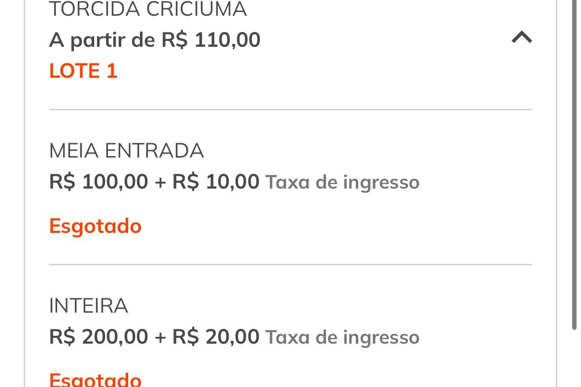Criciúma e Flamengo: não tem mais ingresso para a massa Carvoeira