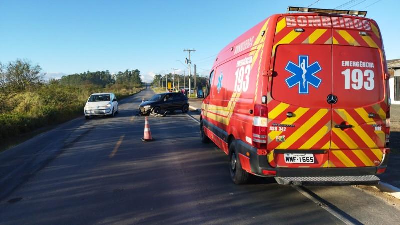 Colisão em Morro da Fumaça deixa motorista com ferimentos leves
