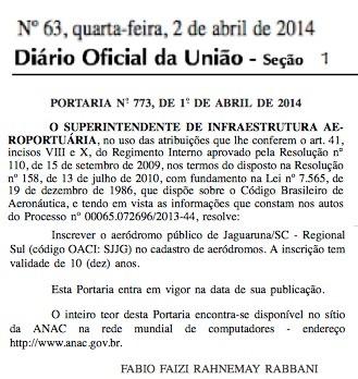 Aeroporto de Jaguaruna é homologado. Voo inaugural acontece sexta-feira