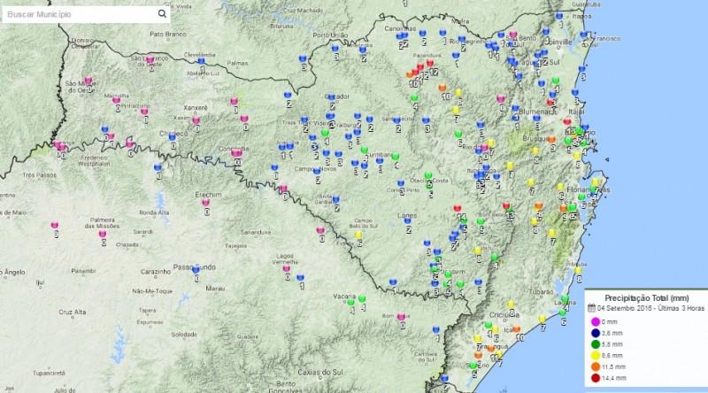 Chuva acumula mais de 100 milímetros em algumas regiões do Estado 