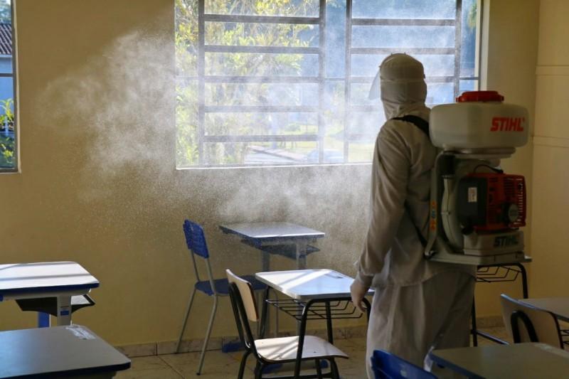 Governo de Nova Veneza realiza sanitização nas escolas municipais 