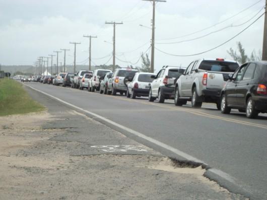 Trânsito travou em alguns trechos da SC-444 nessa terça-feira