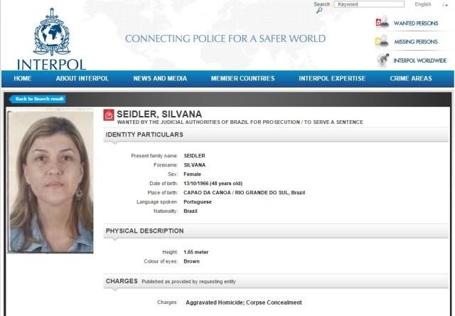 Silvana Seidler é procurada pela Interpol por morte de filha