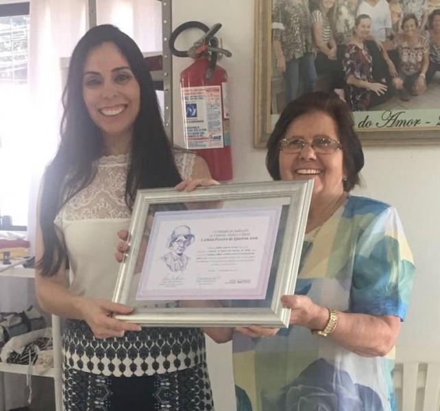 Presidente da Bercinho do Amor recebe reconhecimento nacional