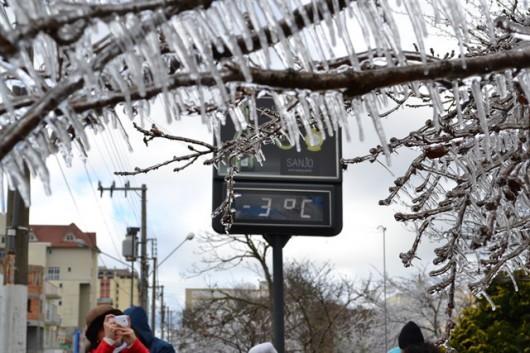 Cidades catarinenses têm temperaturas negativas e próximas de 0°C