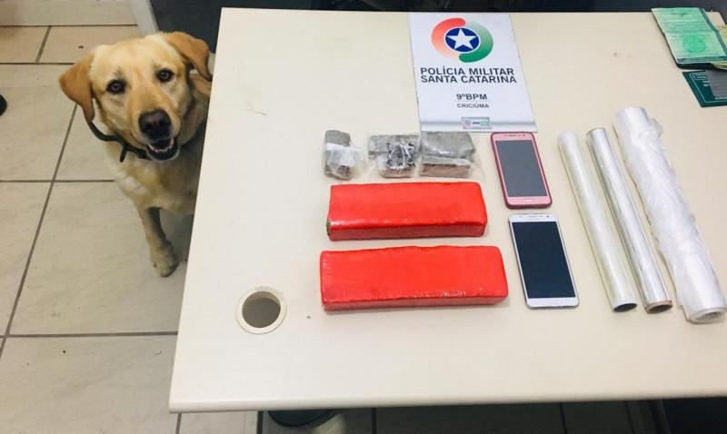 Polícia Militar prende homem com mais de um quilo de maconha
