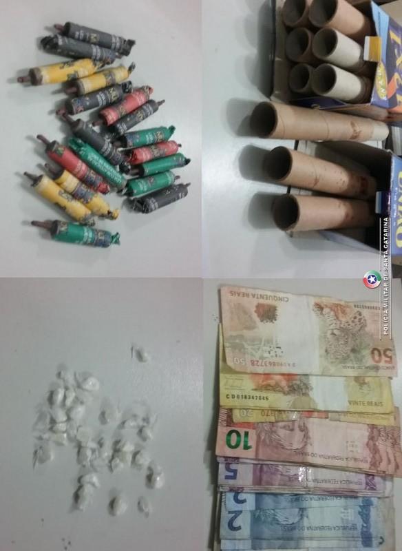 Viatura  é atingida por fogos de artifício e PM apreende adolescente 